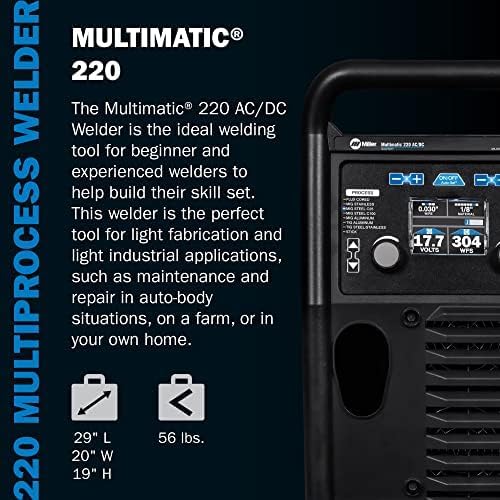 Miller 907757 Multimatic 220 AC/DC Multiprocess Welder - Versatile Multi-Process MIG